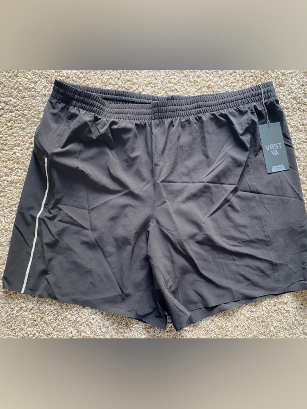 VRST Black Athletic Shorts with Reflective Side Trim